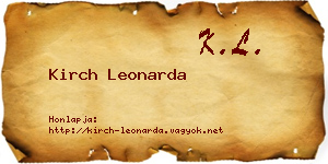Kirch Leonarda névjegykártya